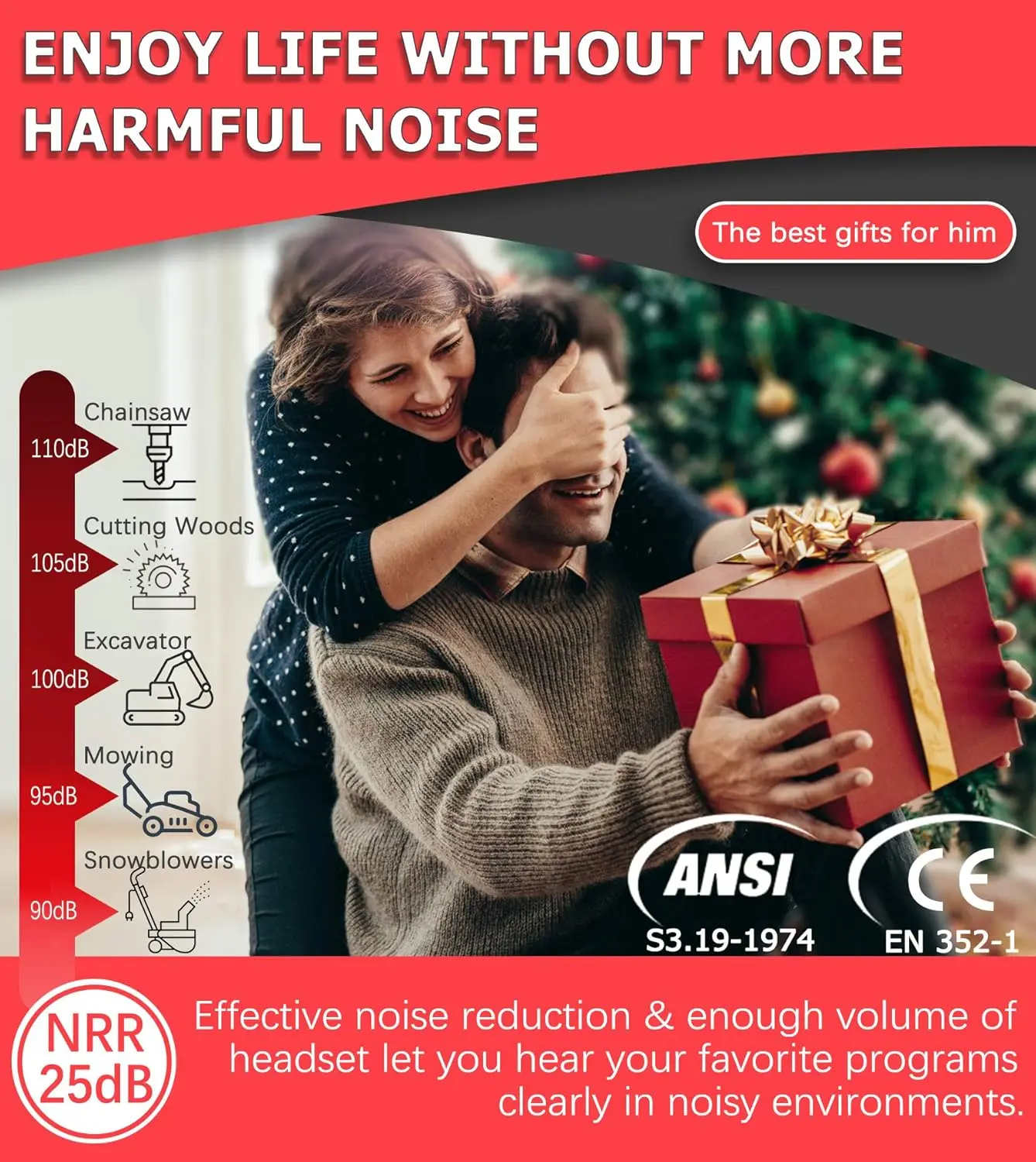 PROHEAR Bluetooth 5.0 Hearing Protection Headphones with Rechargeable Battery Safety Noise Reduction Ear Muffs For Mowing Work