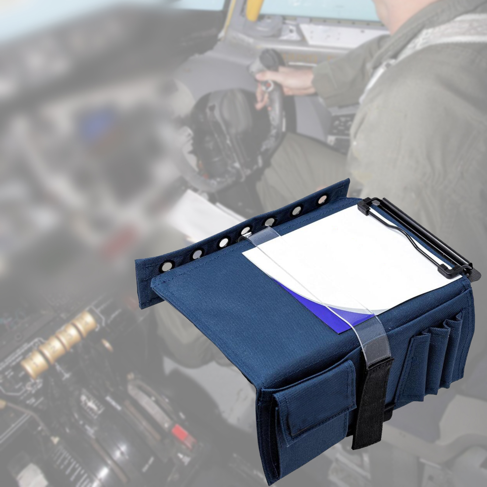 Joelheira piloto de alta qualidade, tecido oxford com alça ajustável, placa de perna de aviação, ergonômica, facilidade de uso, alça ajustável