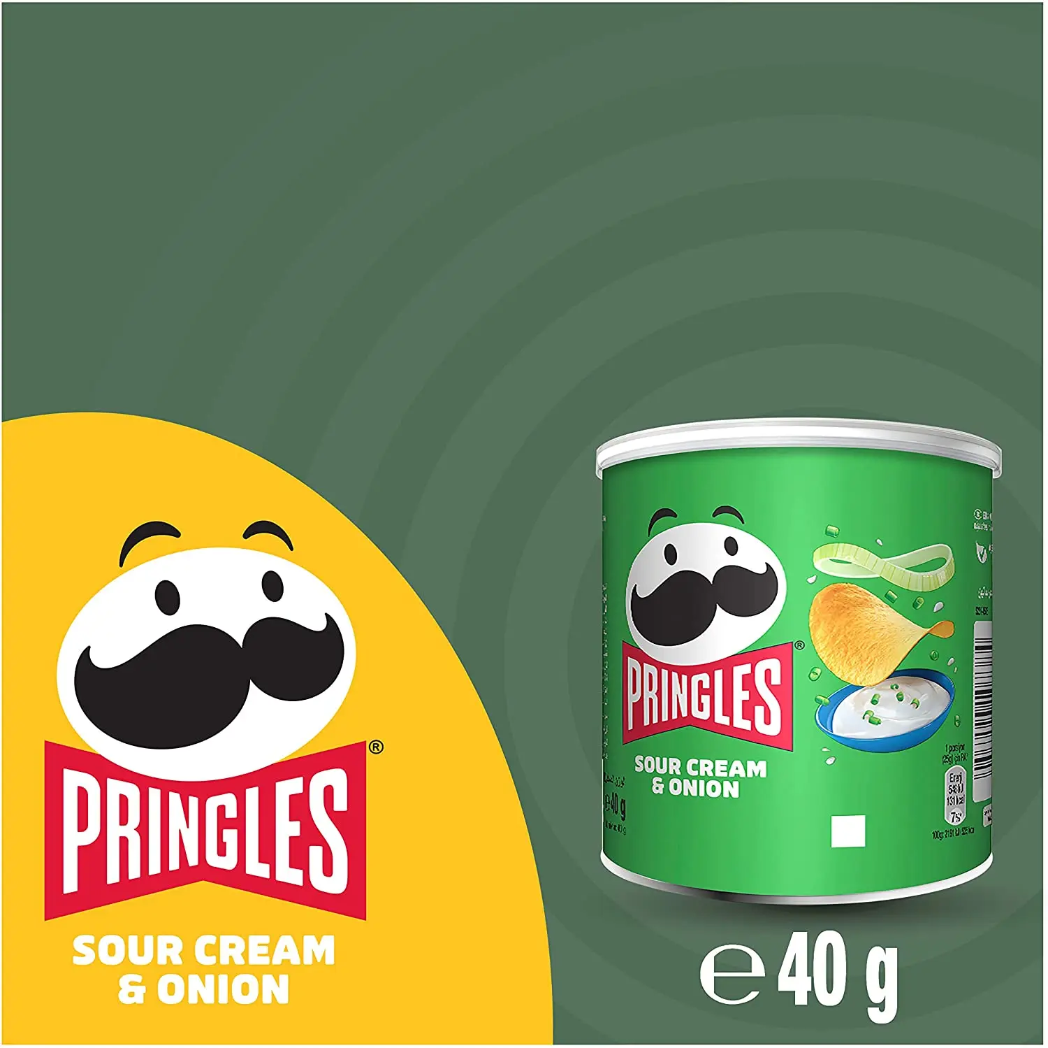 Pringles Batata Sour Cream and Onion Tray, 12 Latas de 40 g