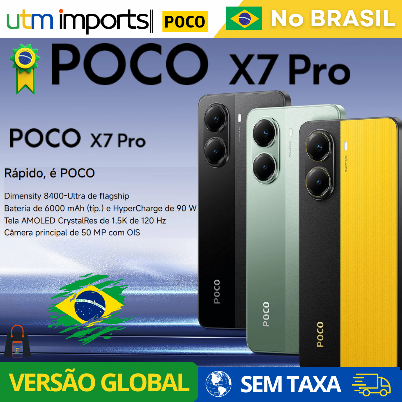 Xiaomi Poco X7 PRO, Versão Global, 5G, ROM Global, Estoque Local, 256gb, 512gb