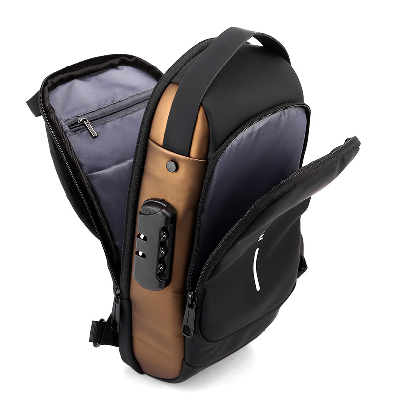 Männer Brust Tasche Passwort Lock Anti-diebstahl Biker Tasche Freizeit Outdoor Laufen Reisen Taille Tasche Schulter Umhängetasche Sport Rucksäcke