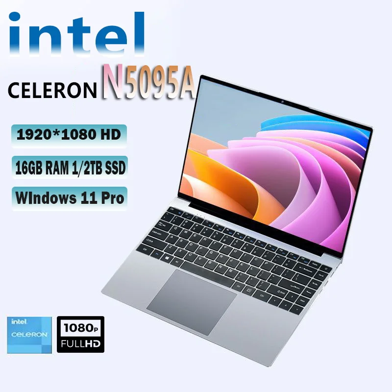 Intel N5095A Gaming Laptop Computer Windows 11 16GB DDR4 1TB 2TB SSD Draagbare laptops Kantoor Studie Notebook PC Gamer Computers