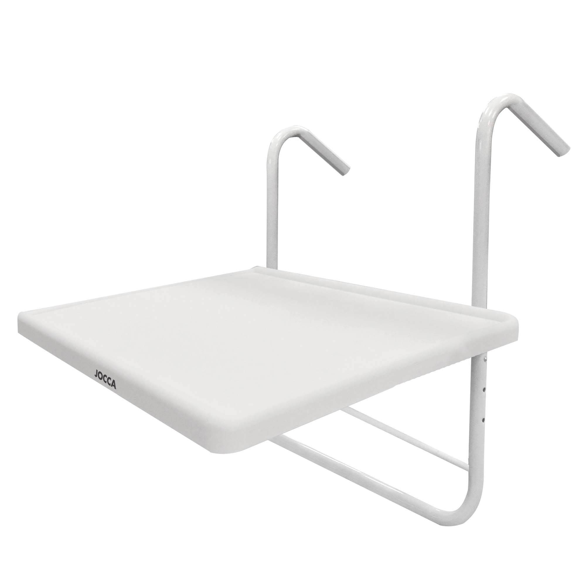 MESA PARA BARANDILLA JOCCA. MUEBLE MODERNO,PLEGABLE, COLGANTE, RESISTENTE Y AJUSTABLE DE BALCÓN. BARRA SIMPLE PARA  EXTERIORES. ESTANTE IDEAL PARA LEER,  APOYAR EL ORDENADOR O DESAYUNAR. GANA ESPACIO EN TU HOGAR.