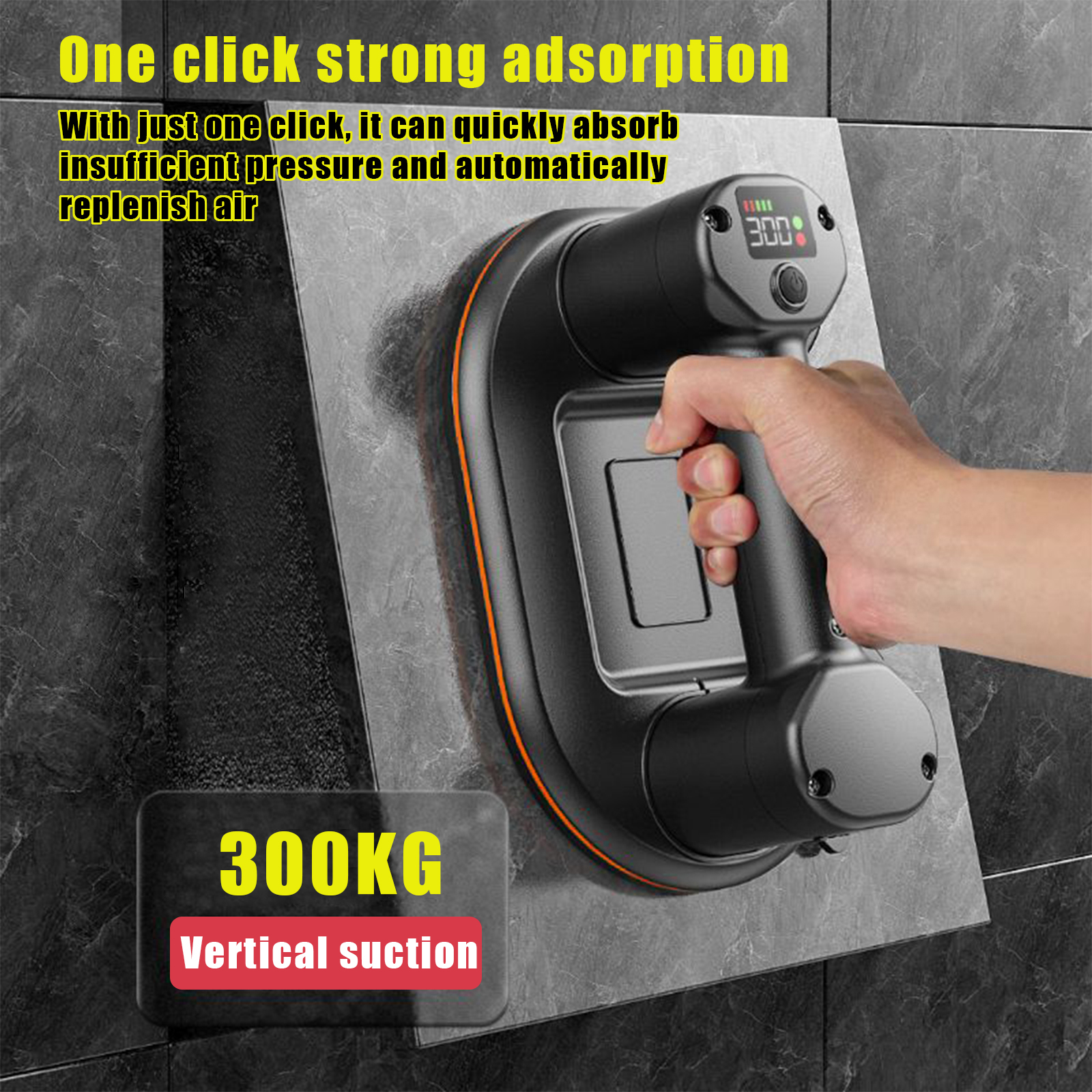 300KG Belasting Zware Smart Display Grote Elektrische Vacuüm Zuignap Glazen Tegel Lifter 3600mAh Vacuüm Sukkels Lifting tool