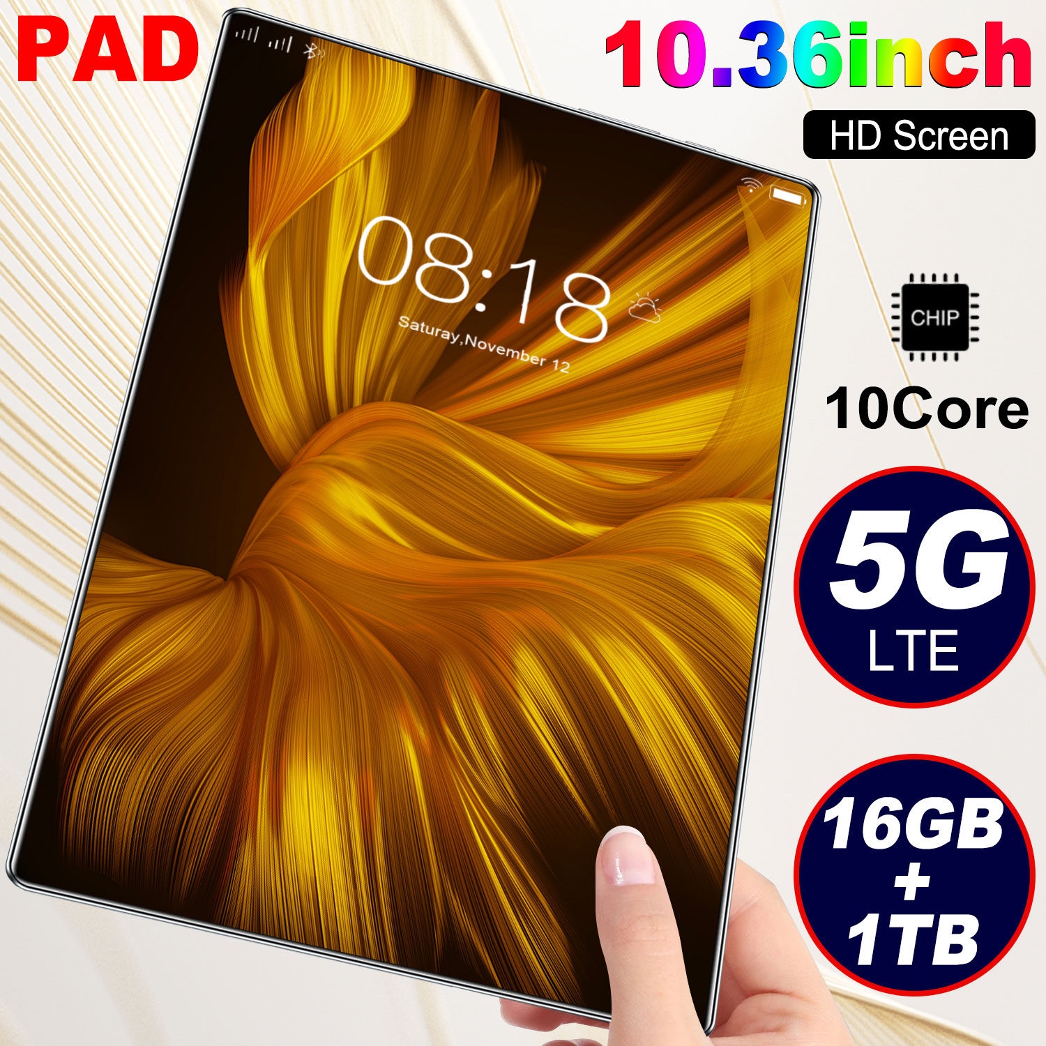 2025 5G Global Version 10.36Inch Tablet Android 16GB RAM 1TB ROM 12000mAh Android13.0 10core MTK6797 WiFi Bluetooth en oferta