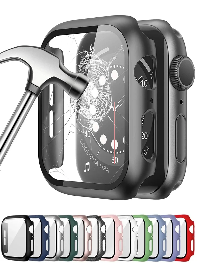 Kính Dành Cho Đồng Hồ Apple Ốp Lưng 44Mm 40Mm 45Mm 41Mm 42Mm 38Mm IWatch accessorie Tấm Bảo Vệ Màn Hình Apple Watch Serie 3 4 6 SE 7 8