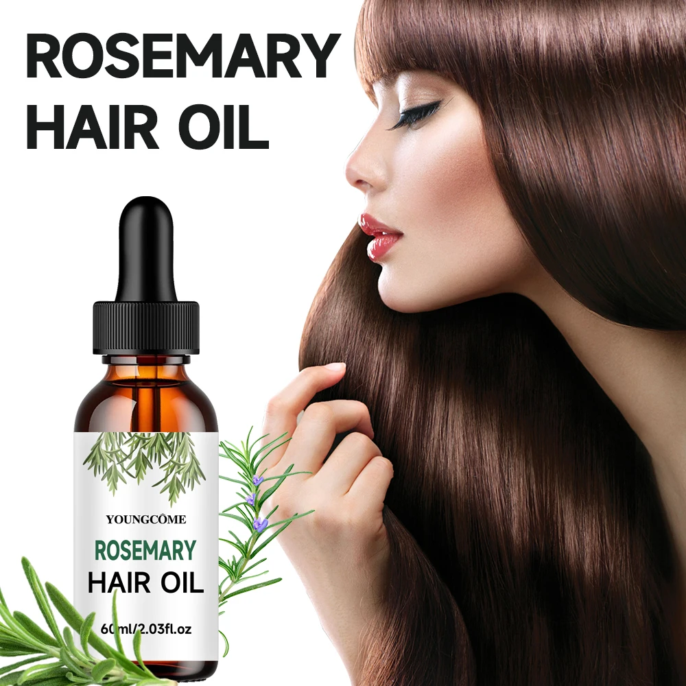 Óleo essencial de alecrim para cabelos densos, reparação de danos nos cabelos, prevenção da perda de cabelo, promove o crescimento do cabelo, luta, caspa, couro cabeludo seco, adiciona brilho