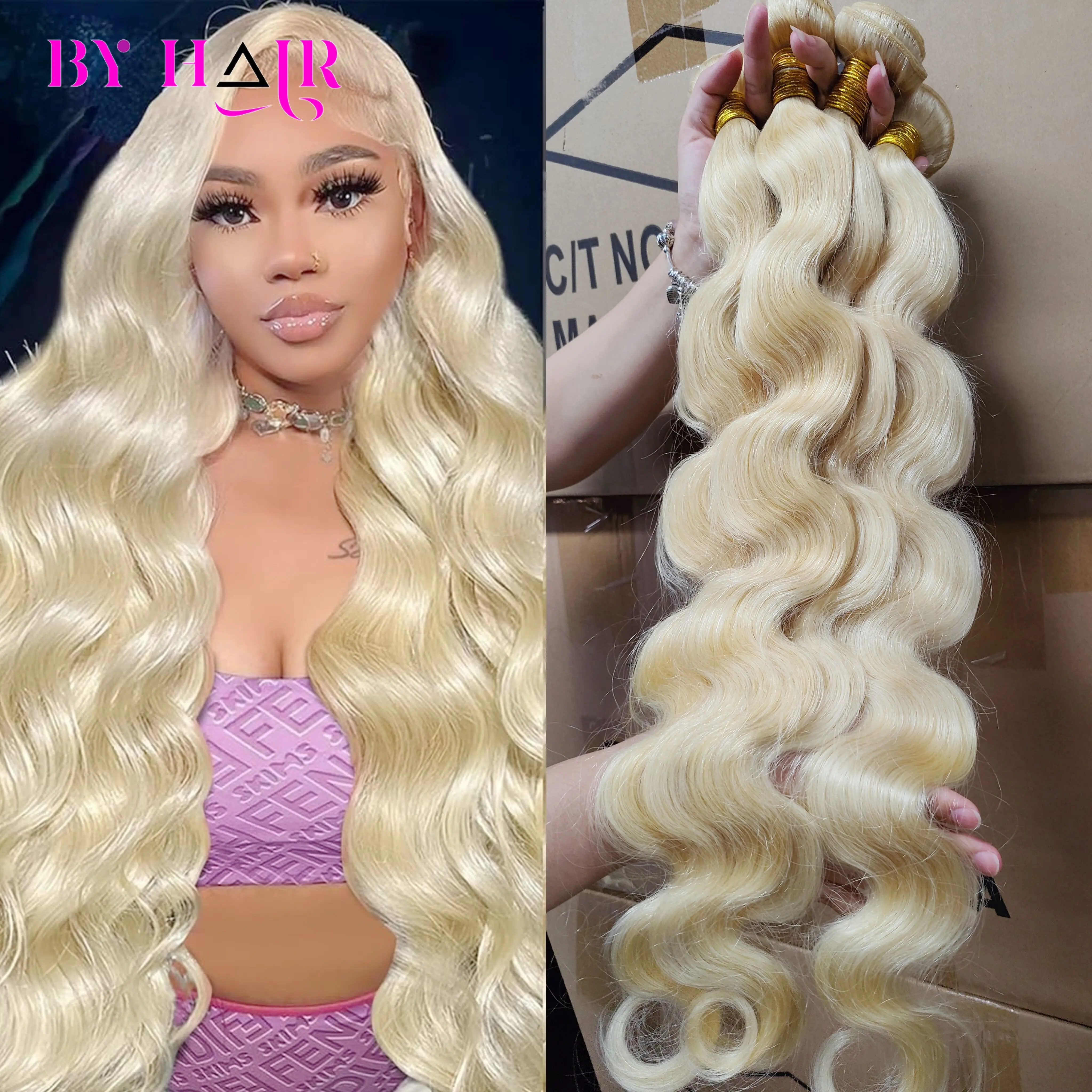Color rubio 613 mechones de cabello peruano rubio miel mechones ondulados cabello humano crudo 32 pulgadas extensiones de cabello cabello Tuneful 613