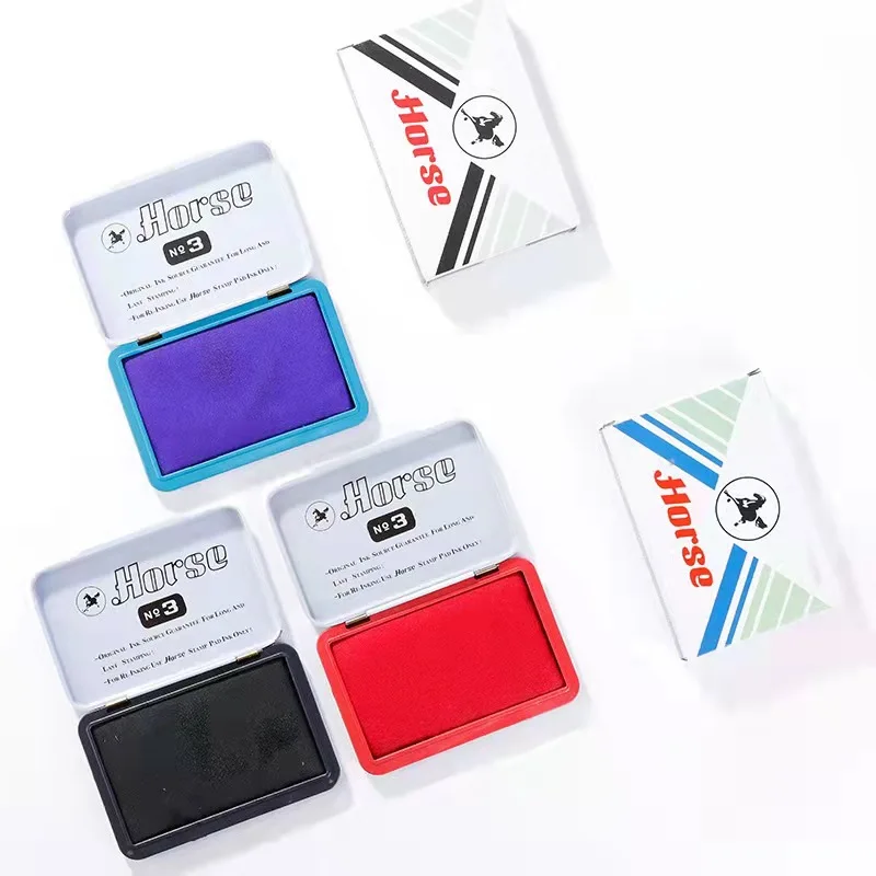1pc durável vermelho/azul/preto almofada de carimbo, tinta de secagem rápida, adequado para selos, verificações, contatos e material de escritório, presente