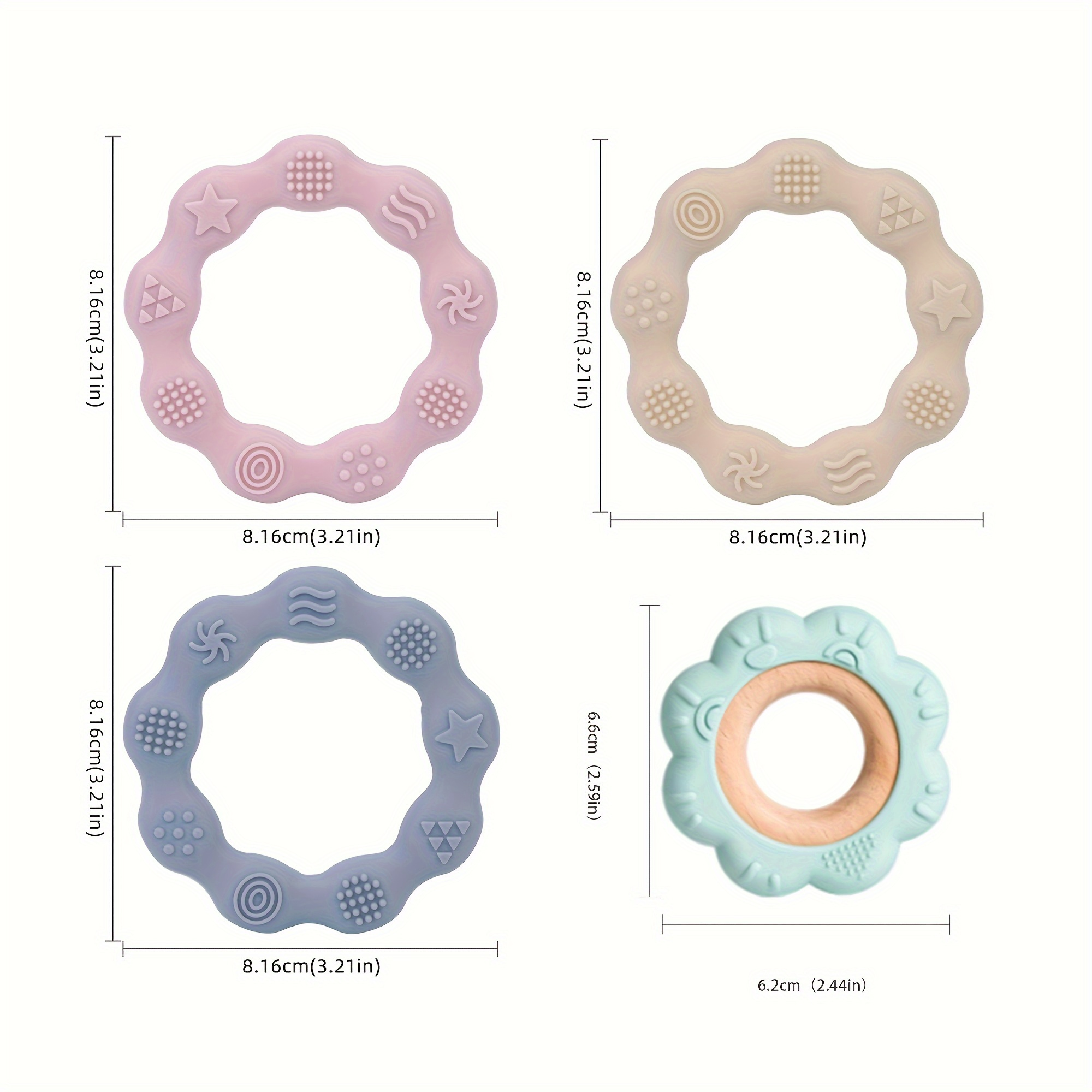 1 pçs bebê silicone mordedor grau alimentício chupeta recém-nascido alívio design mordedor infantil brinquedos de treinamento tátil infantil brinquedo de dentição