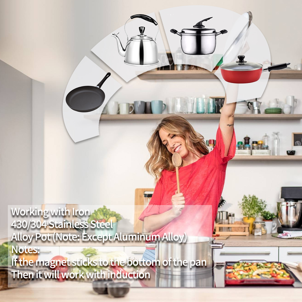 Plaque Induction 2 Feux, Karinear Plaque de Cuisson à Induction 2 Foyers, Table de Cuisson électrique Encastrable avec Prise, 3500 W, Verre Noir