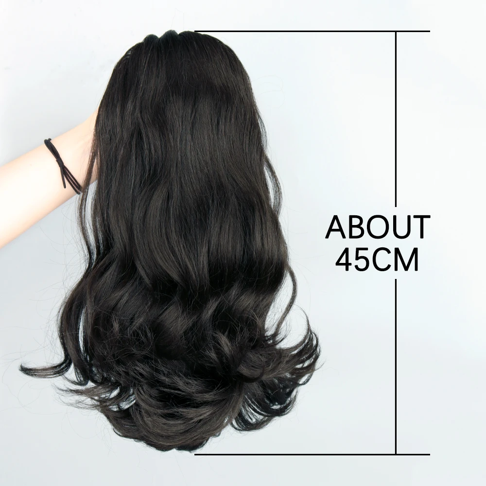 LISI ガール合成 18 "テールワーピング変態ストレート巾着ポニーテールかつら黒ポニーテールヘアエクステンション女性のための