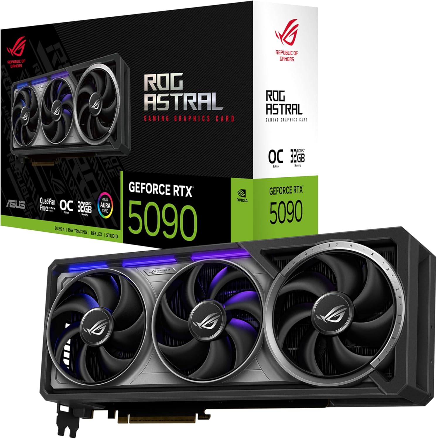 NIEUWE ASUS ROG Astral GeForce RTX ™   Grafische gamingkaart uit de 5090°C Edition (PCIe ®   5.0, 32 GB GDDR7, HDMI ® /DP 2.1, 3,8-slots, 4-ventilator Des