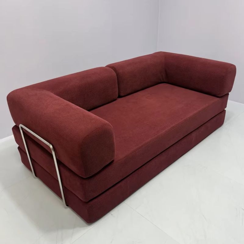 EU warehouse European retro high-end corduroy sofa vacuum compression folding sofa bed can be customized living room bedroom fur