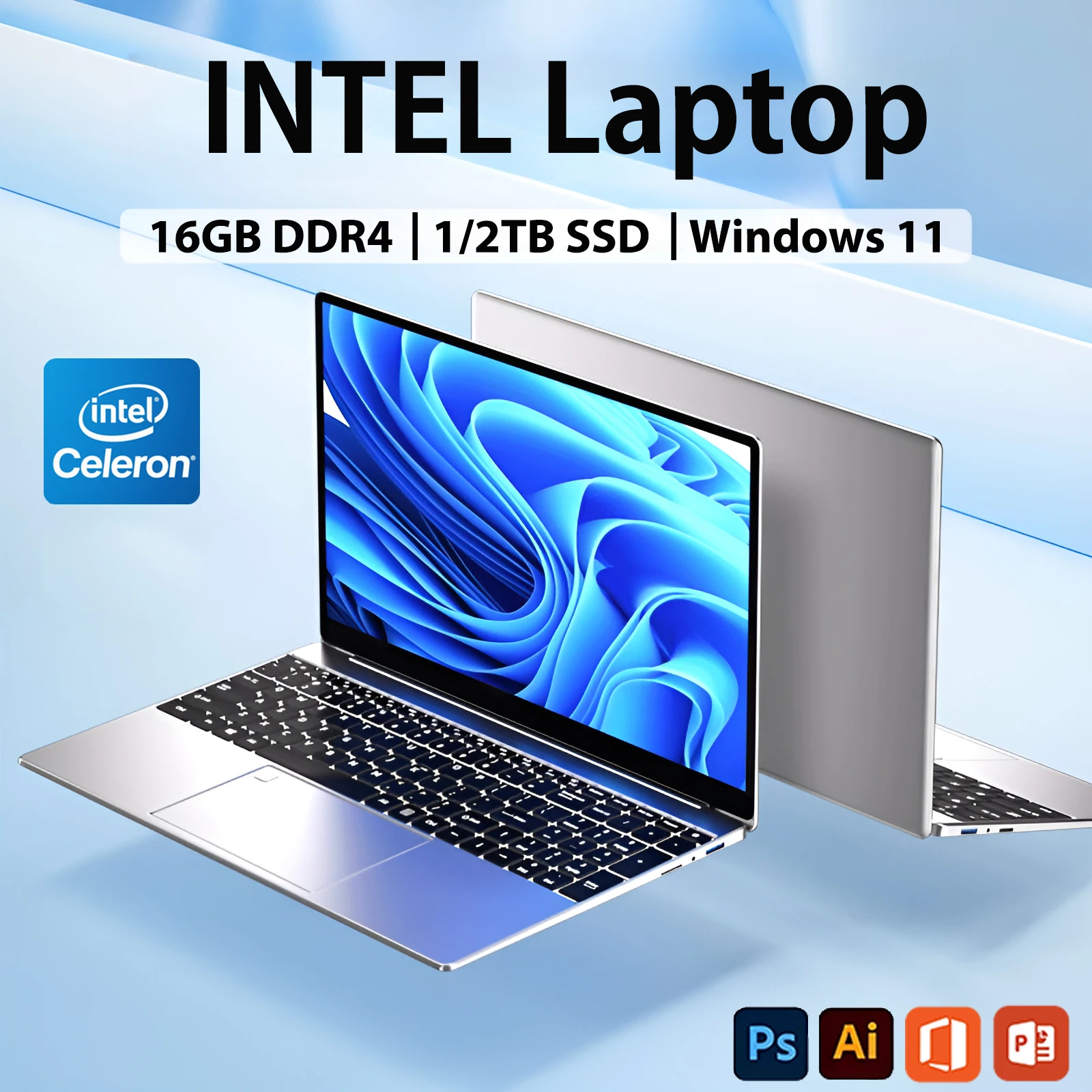 Windows 11 Pro Office FUCHU-laptops Intel Celeron N4000 16 GB RAM 1 TB SSD-laptops Computer PC Vingerafdruk Ontgrendelen Notebook
