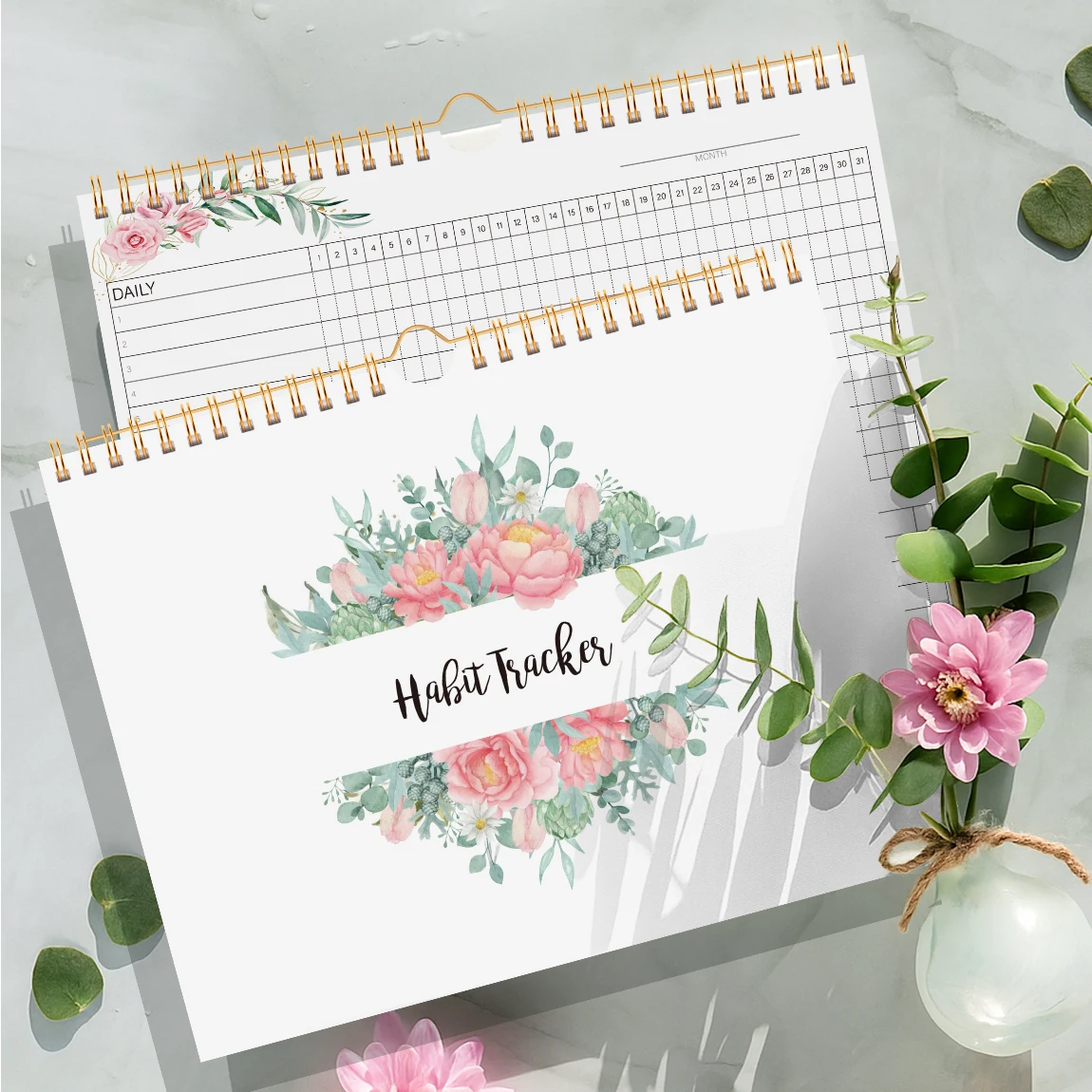 1pc Habit Tracker Calendar To Do List Planner Spiral Bound Daily Weekly And Monthly Habit Tracker Journal And Goal Board12 Pages