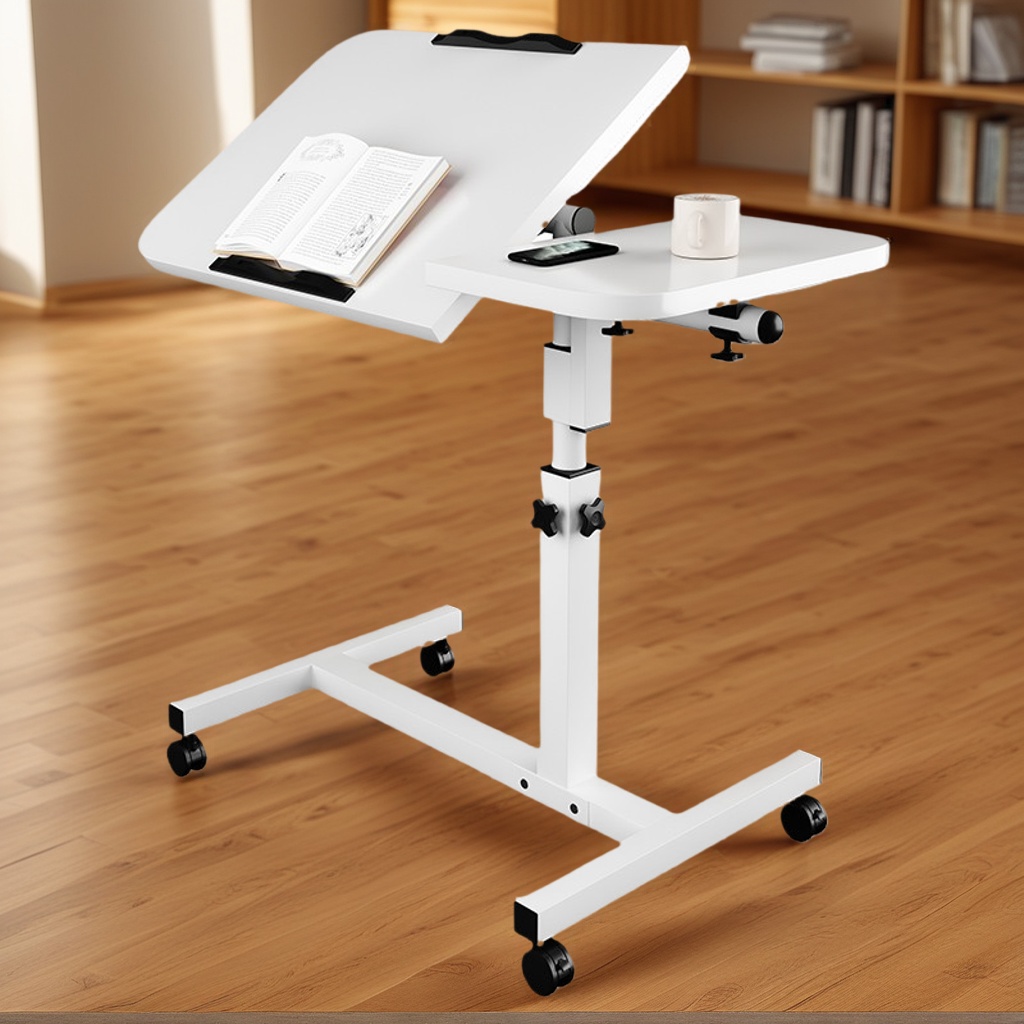 Hoge Kwaliteit Laptop Tafel Verstelbare Computer Trolley Zijtafel Draagbaar Bed Tafel Bureau Sofa Tafel Met Rollend Wiel