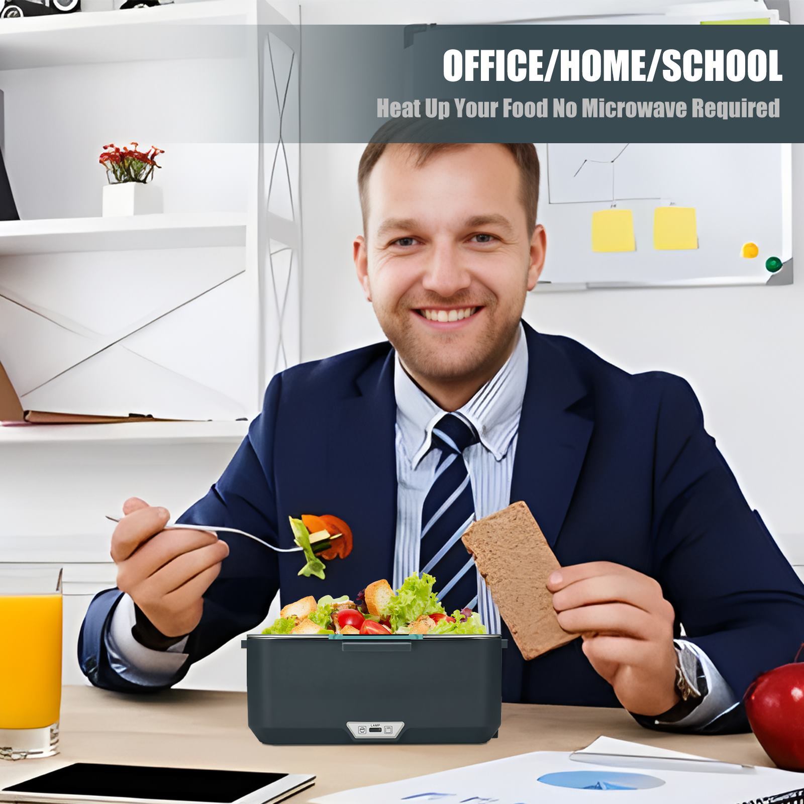 TKKEACE 2.5L Elektrische Lunchbox Draagbare Picknick School Voedsel Verwarming Warmer Container Rvs Set voor Kinderen Kantoor Echtgenoot