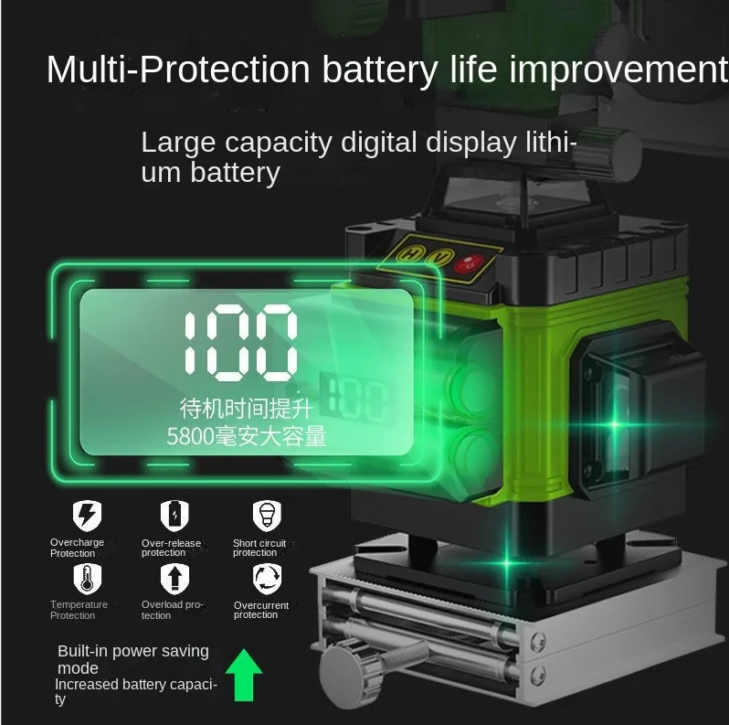 16/12 Linee Livello Laser 4D linea verde Autolivellante 360 Orizzontale E Verticale Livello Laser Super Potente Livello laser a raggio verde