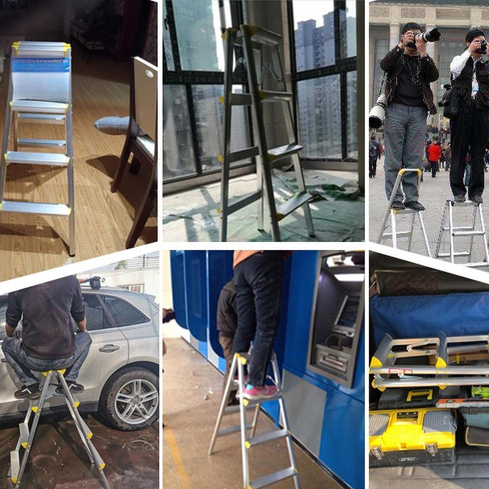 Portable Office Household Anti Slip Foldable Ladder Step Ladder 2 Step Stool Multifunctional Herringbone Ladder Wide Pedal