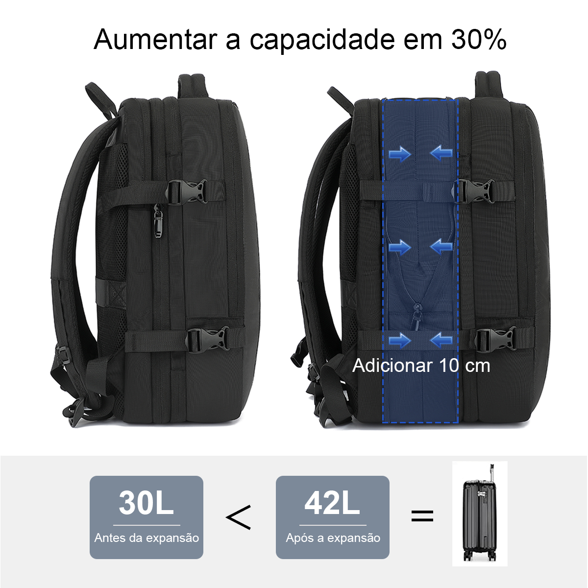 Coroa Romântica Mochila Masculina de Viagem USB Expansível, Saco de viagem, Saco De Escola, Saco Para Laptop