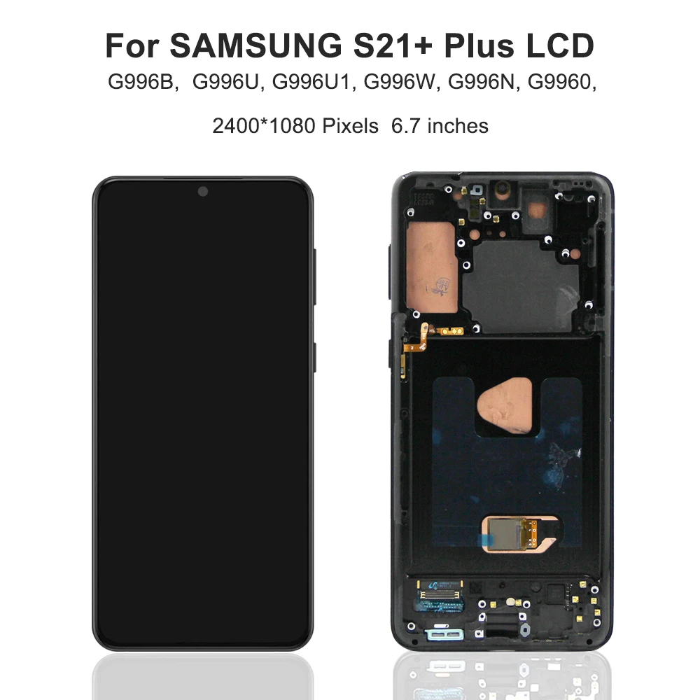 Para amoled para samsung s21 plus display lcd tela de toque digitador assembléia para s21 + g996b SM-G996B/ds lcd com quadro