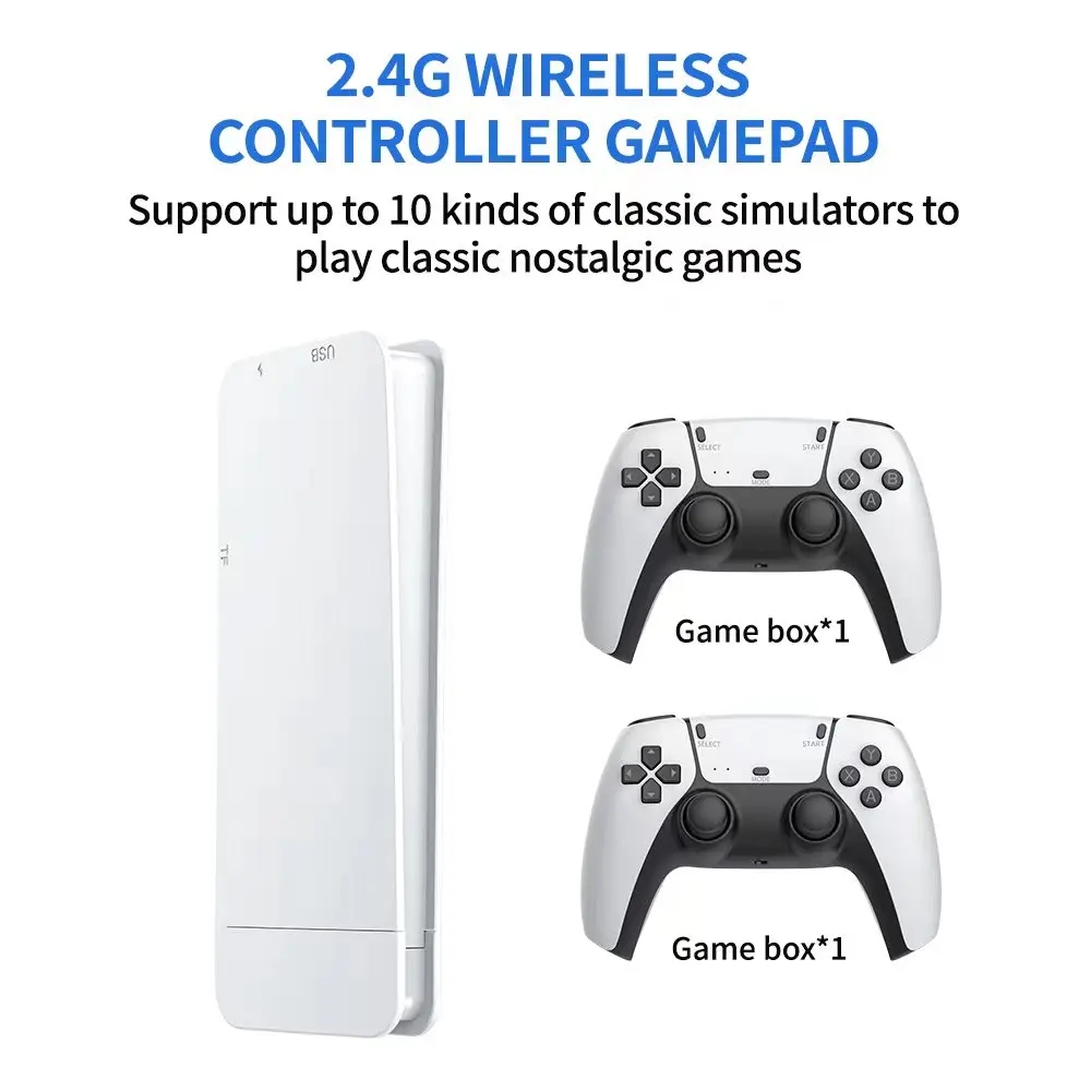 M15 Video Game Stick 4K 64G 20000+ juegos Retro Consola de videojuegos portátil Gamepads inalámbricos HD Gaming Consola 20+ simuladores