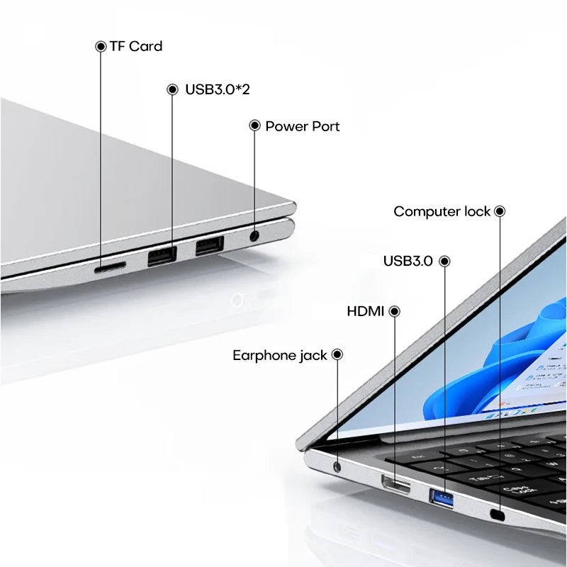 17.3 "computador portátil intel celeron n5095 16gb ddr4 1tb ssd windows 11 impressão digital escritório laptops computador portátil notebook