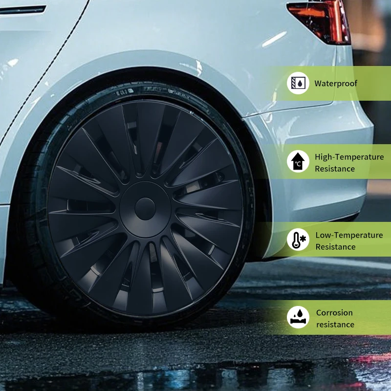 4er-Set Radkappen für Tesla Model Y 2020–2024 – 19 Zoll – Zyklon-Design für rechte & linke Seite – Ersatz-Radabdeckungen
