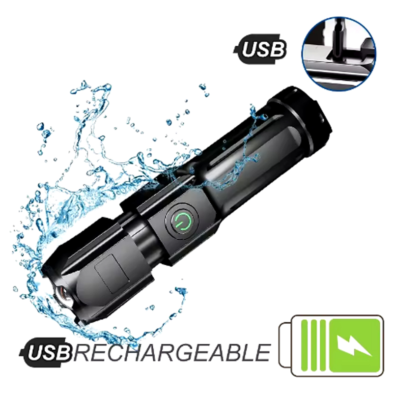 Luz forte lanterna de emergência ao ar livre, Multi Funcional USB Camping Iluminação, Trabalhando lado carregando