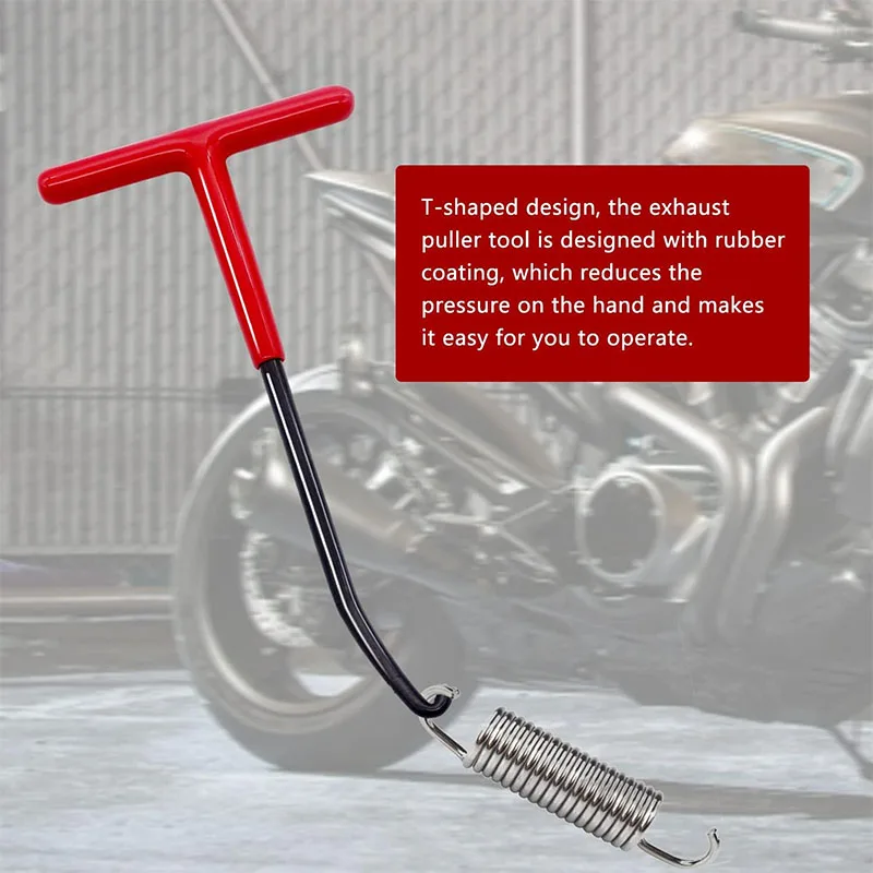1pc Motorcycle Exhaust Spring Hook T Shaped Handle Exhaust Pipe Spring Wrench Puller Installer Hook Tool