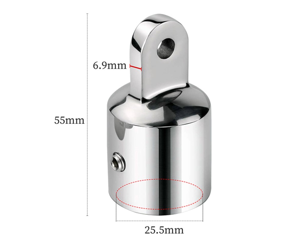 Marine Boat Bimini Top Fitting 25mm 30mm External Insert Tube Eye End Cap 316 Stainless Steel Top Caps Slide Cap