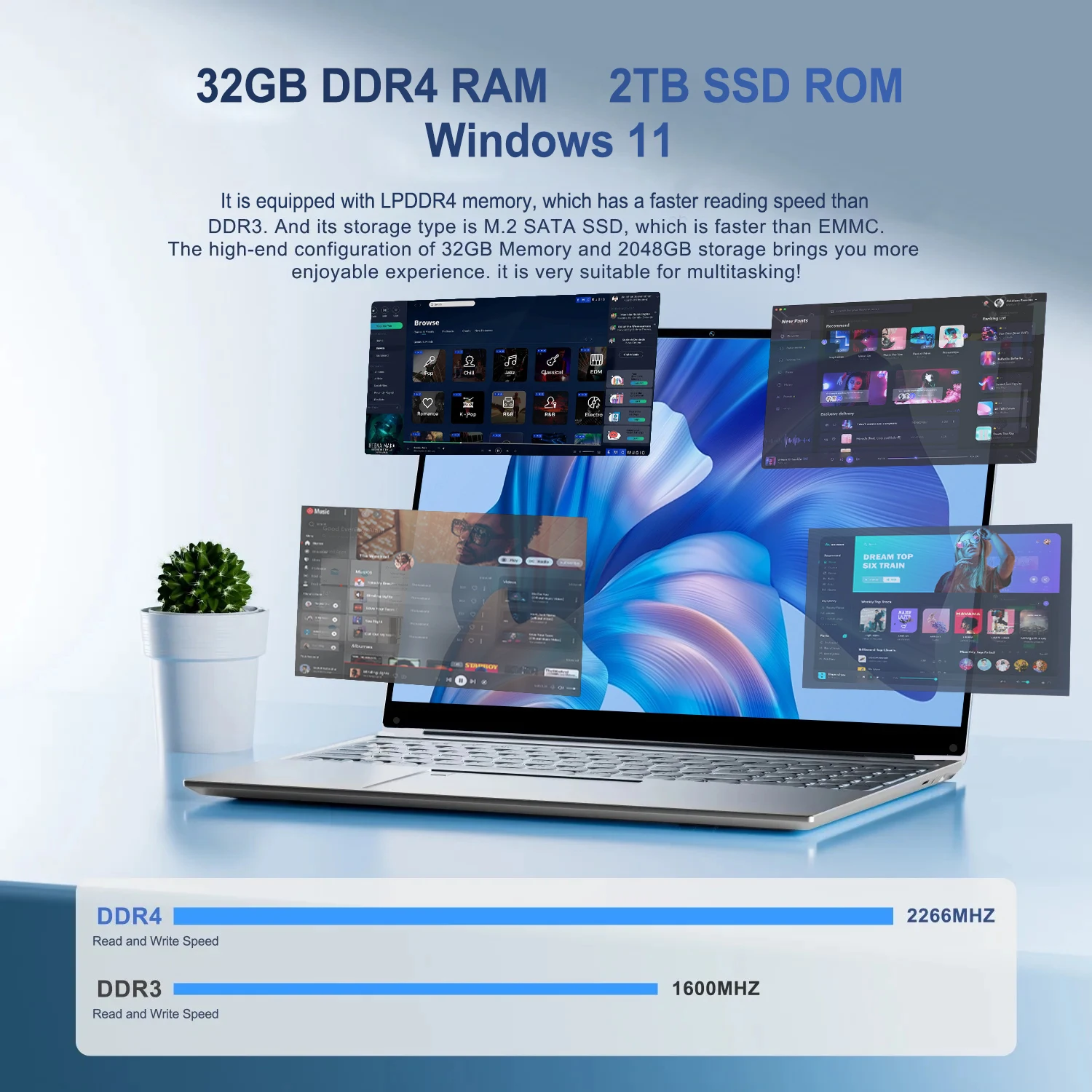 15.6 Cal Laptop 32GB Ram 2TB SSD Windows 11 Notebook komputer dla graczy N95 komputer biurowy z podświetlanym kamera Wifi linii papilarnych