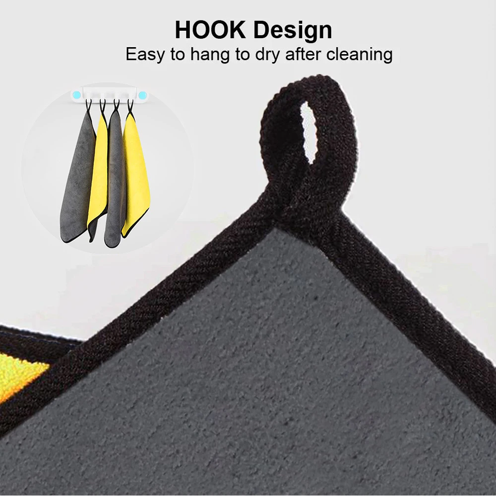 SEAMETAL 3/5/10Pcs Car Wash Microfiber Towel 30x30/60CM Car Cleaning Drying Cloth Hemming Car Care Cloth Car Wash Accessories