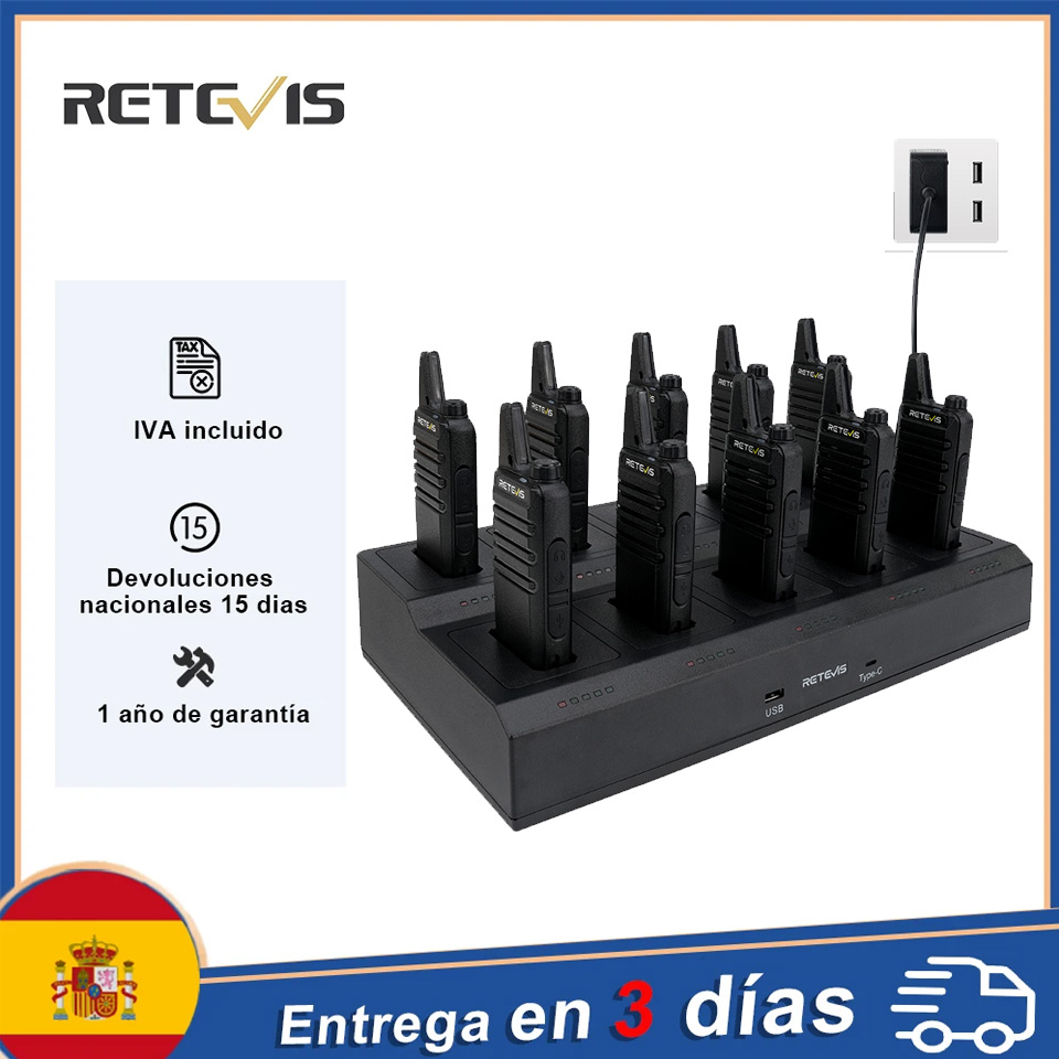 Retevis RT22 Mini Walkie Talkie Radio Portátil Pequeña 10 piezas VOX carga USB portátil estación de Radio de dos vías Hotel restaurante equipos de comunicación