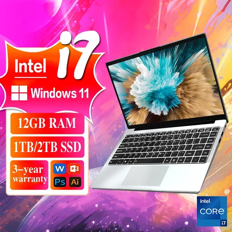 Computer portatile da 14,1 pollici Intel Core i7 7500U Dual Core 12 GB di RAM 512 GB 1 TB 2 TB SSD Windows 11 Laptop Pc Gamer Notebook