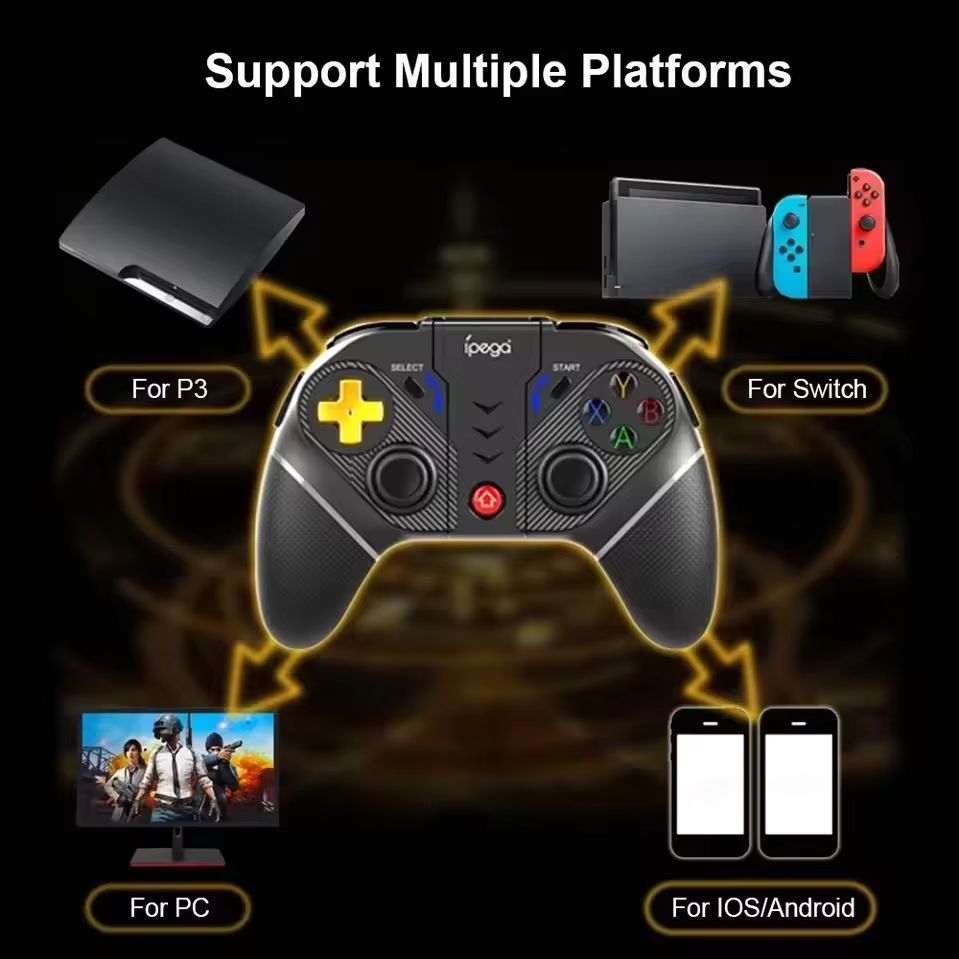 Gamepad Joystick Sem Fio IPega Bluetooth 2.4G Controlador Para PC PS3 PS4 Versátil Eficiente Alta Performance PG-9218