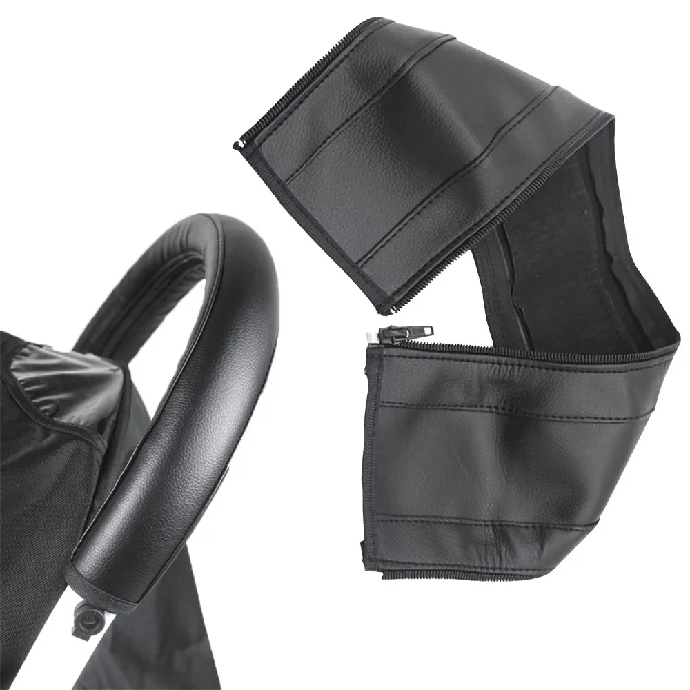 Capa universal para guidão de bebê, capa antiderrapante para carrinho de bebê, acessório protetor de capa de couro pu macio