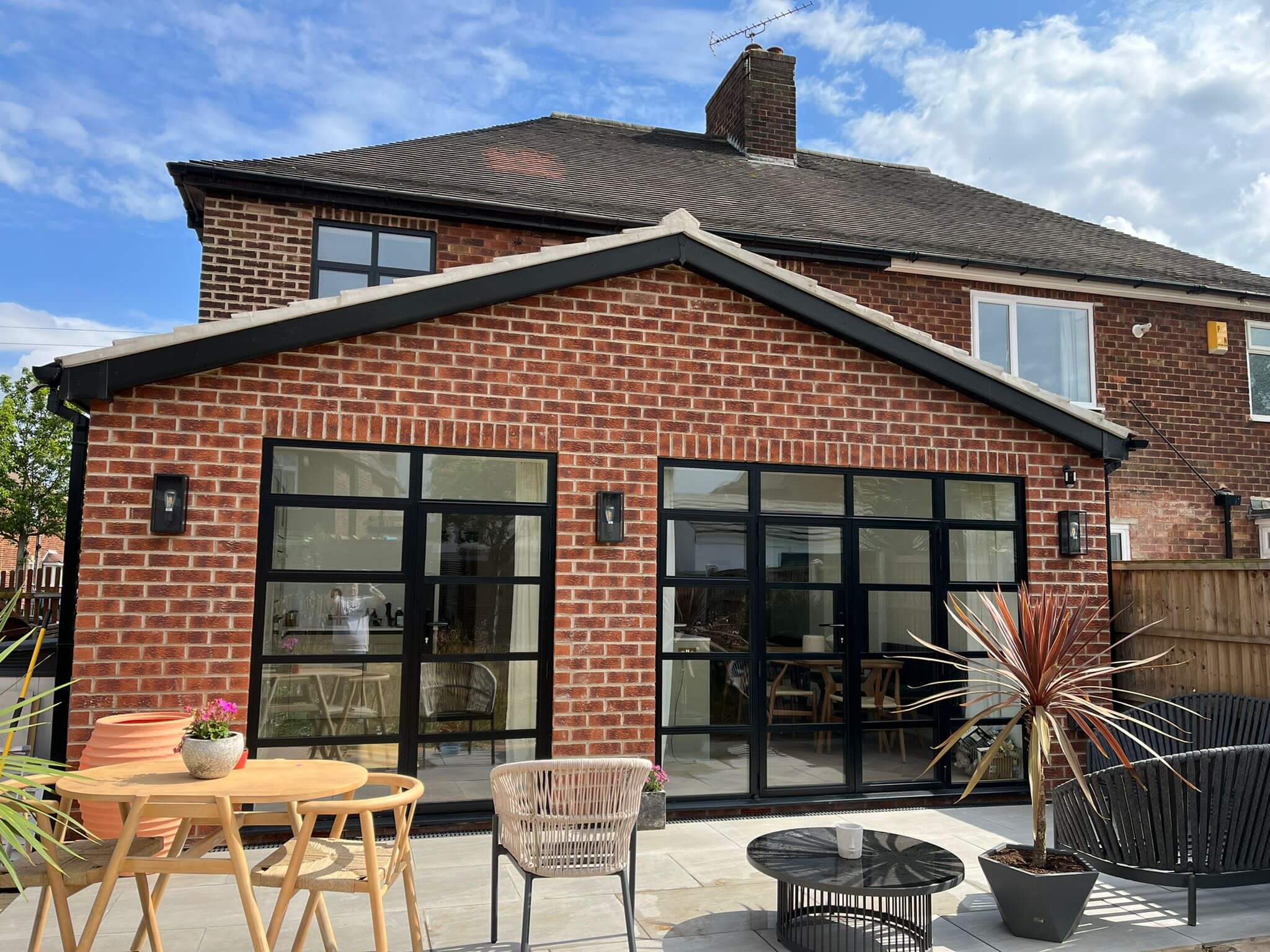 DN-Porta de batente francesa moderna, porta de casa, vidro temperado, balanço de alumínio, branco, marrom, interior