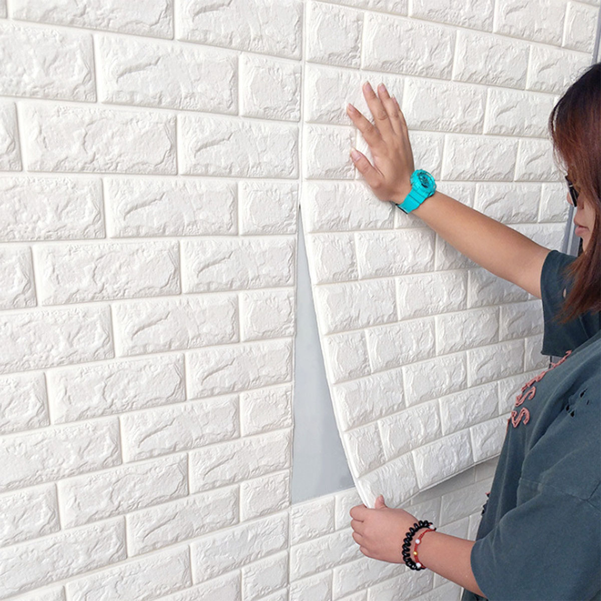 1-30 ชิ้น 35 เซนติเมตร x 30 3D ผนังสติ๊กเกอร์วอลล์เปเปอร์ DIY กันน้ําสําหรับห้องนั่งเล่นห้องนอนห้องครัวตกแต่งพื้นหลัง