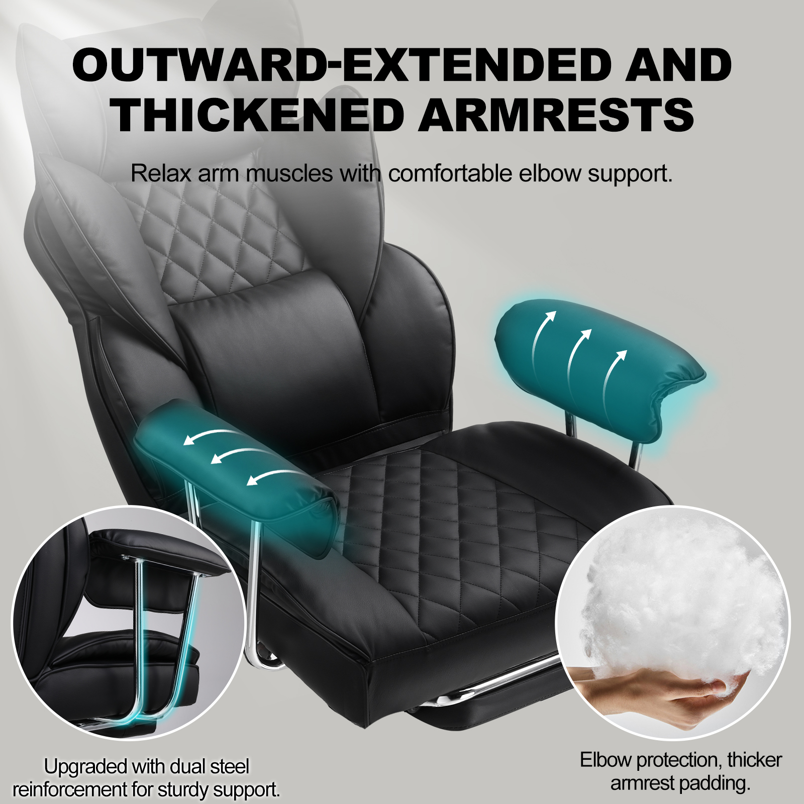 GTPLAYER Gaming Chair, Executive Office Desk Chair Ergonomic Computer Chair with Footrest Heavy Duty High Back Lumbar Support