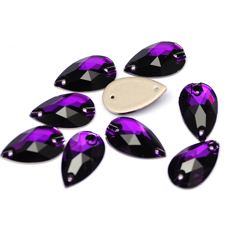 Yanruo 3230 Giọt Nước May Trên Đá Flatback Kính Pha Lê Strass May Đá Cho Quần Áo Trang Trí