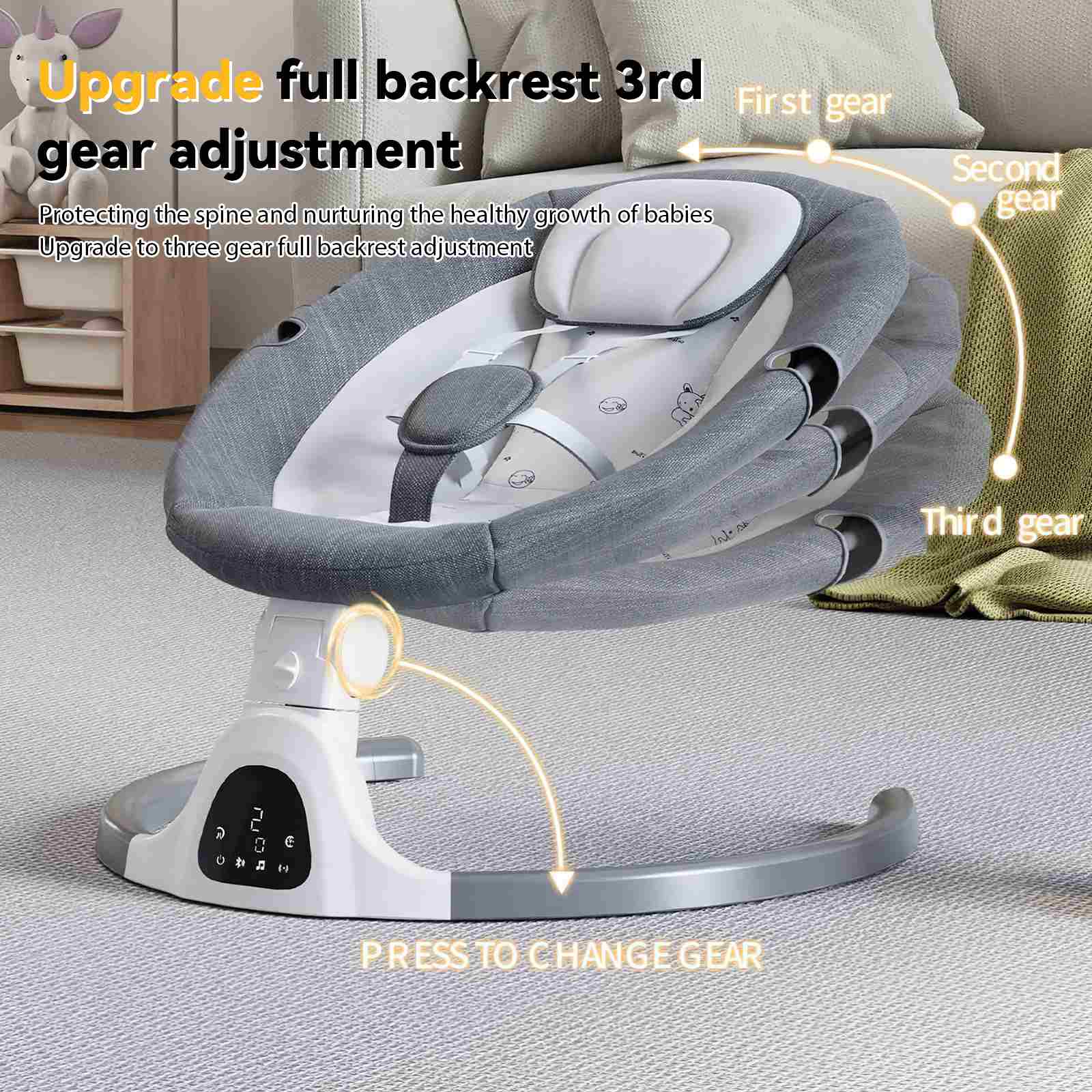 Mecedora eléctrica para cama de bebé, columpio para recién nacido, mecedora eléctrica