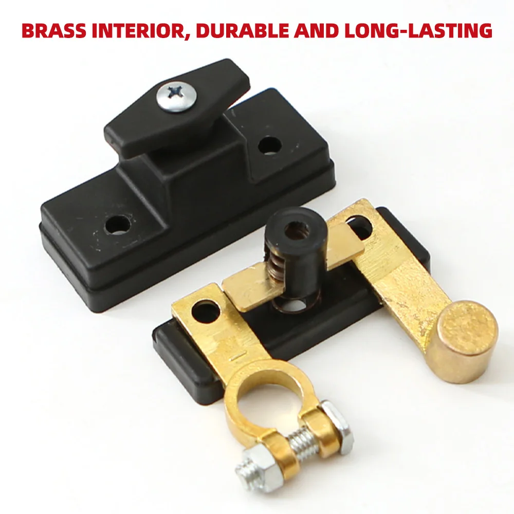 Interruptor de desligamento negativo de latão com bateria 100 A, interruptor mestre de desconexão da bateria, interruptor de corte/desligamento de energia 12-24V