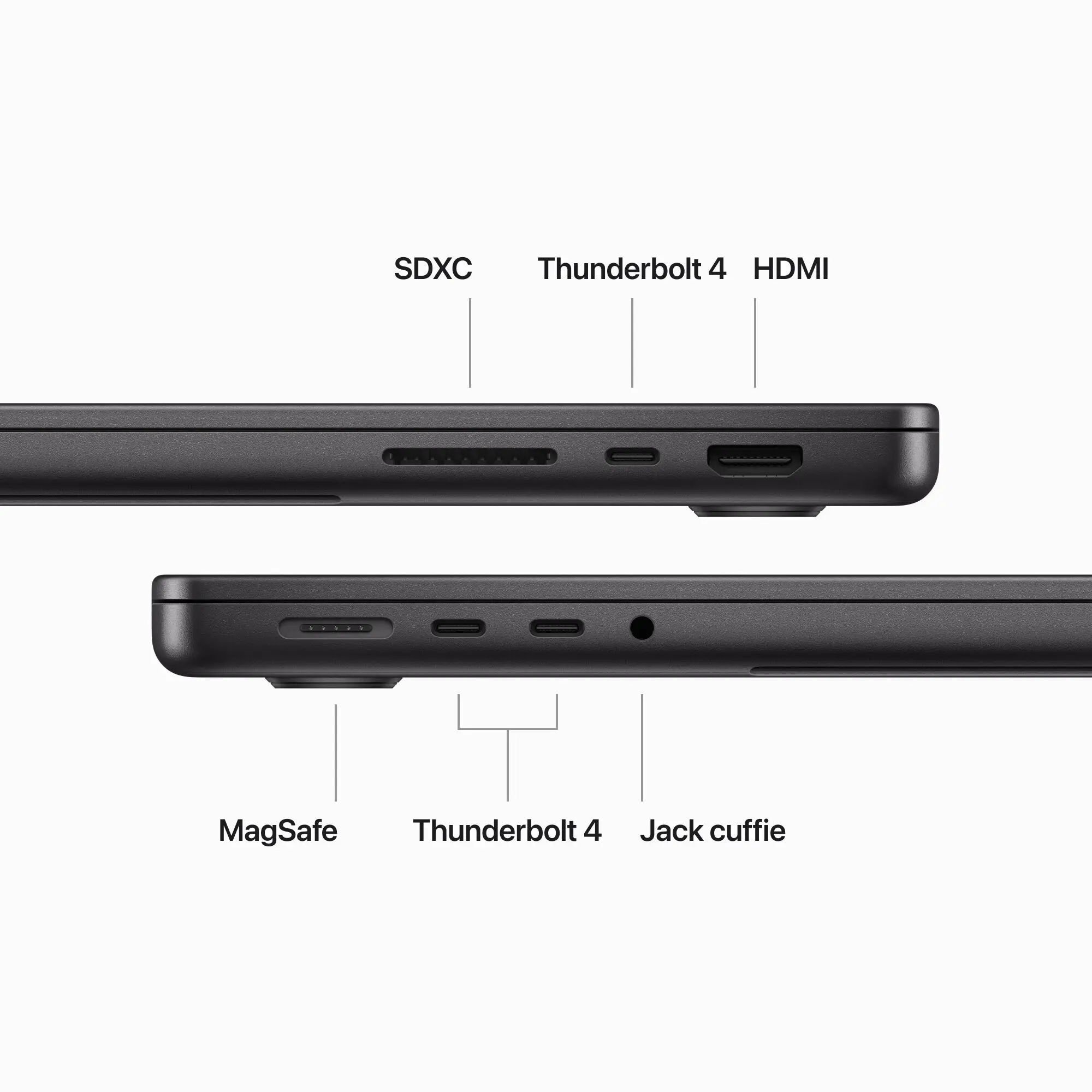 MacBook Pro 14" Chip M3 Pro con CPU 11-core e GPU 14-core - 18GB di memoria unificata e SSD da 512GB - Nero siderale - MRX33T/A