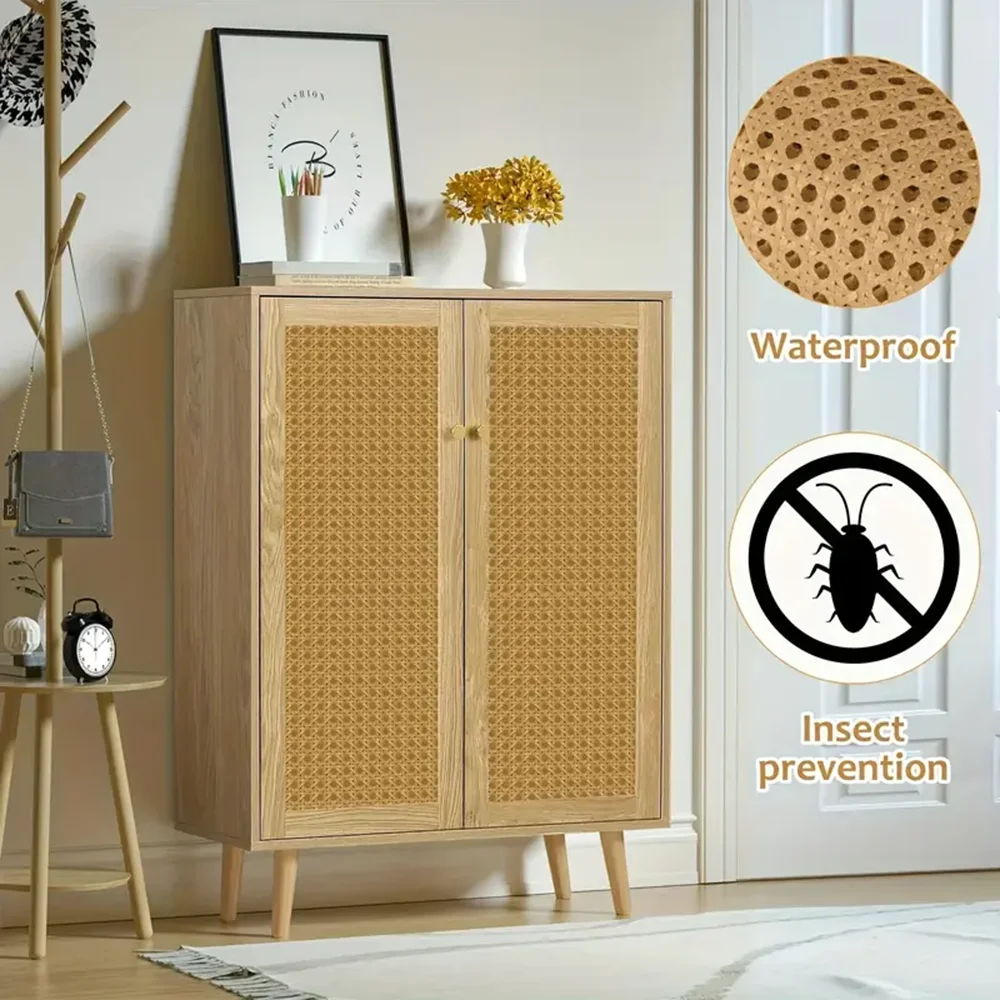 Plastic Rattan Webbing Roll, Handwoven Synthetic Poly Rattan, Faux Cane Mesh-Open Weave, for DIY Home Decor Projects