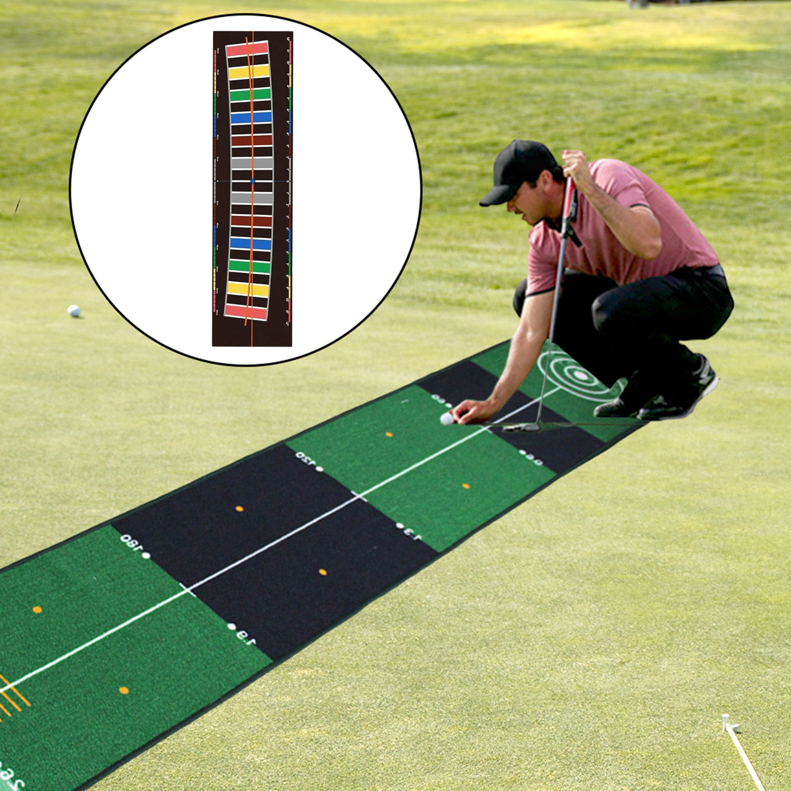 Golf Putting Mat Golf Hitting Mat Courtyard Golf Training Aid Home Improving Skills Velvet Mat for Golf Practice