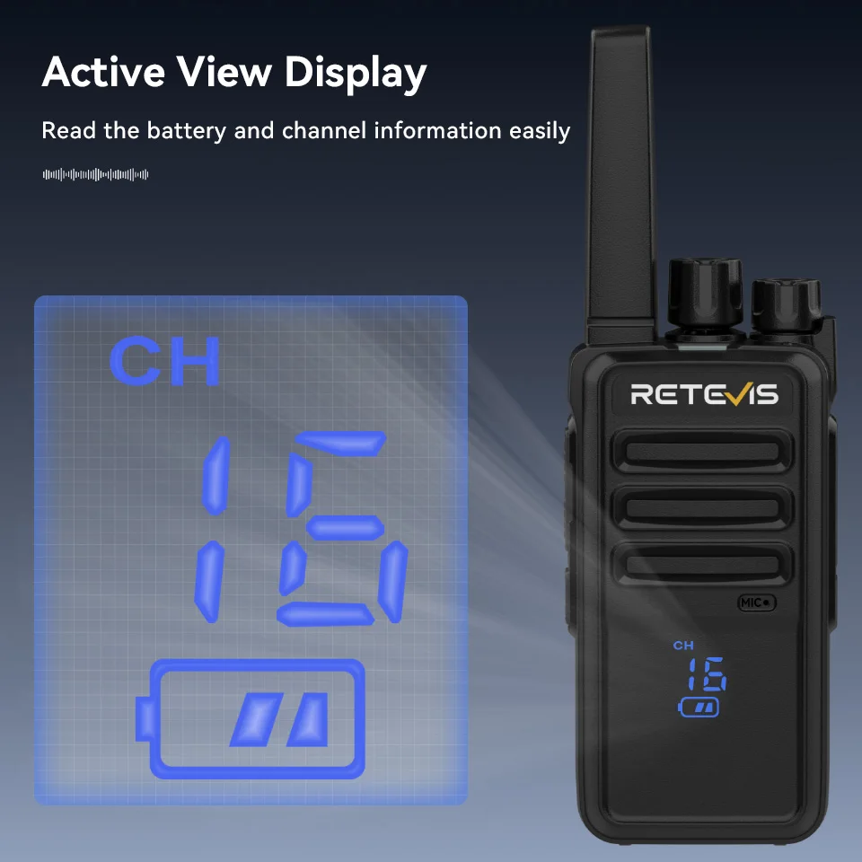Рация Retevis RT68H RT668H, Портативная радиостанция без лицензии, скрытый экран большого радиуса действия, удобная, Type-C, для бизнеса