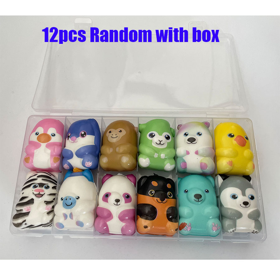 6/12 pçs para crianças adulto mini kawaii bonito alívio do estresse espremer brinquedos aleatórios lento subindo squishies brinquedo carnaval goodie saco stuffers
