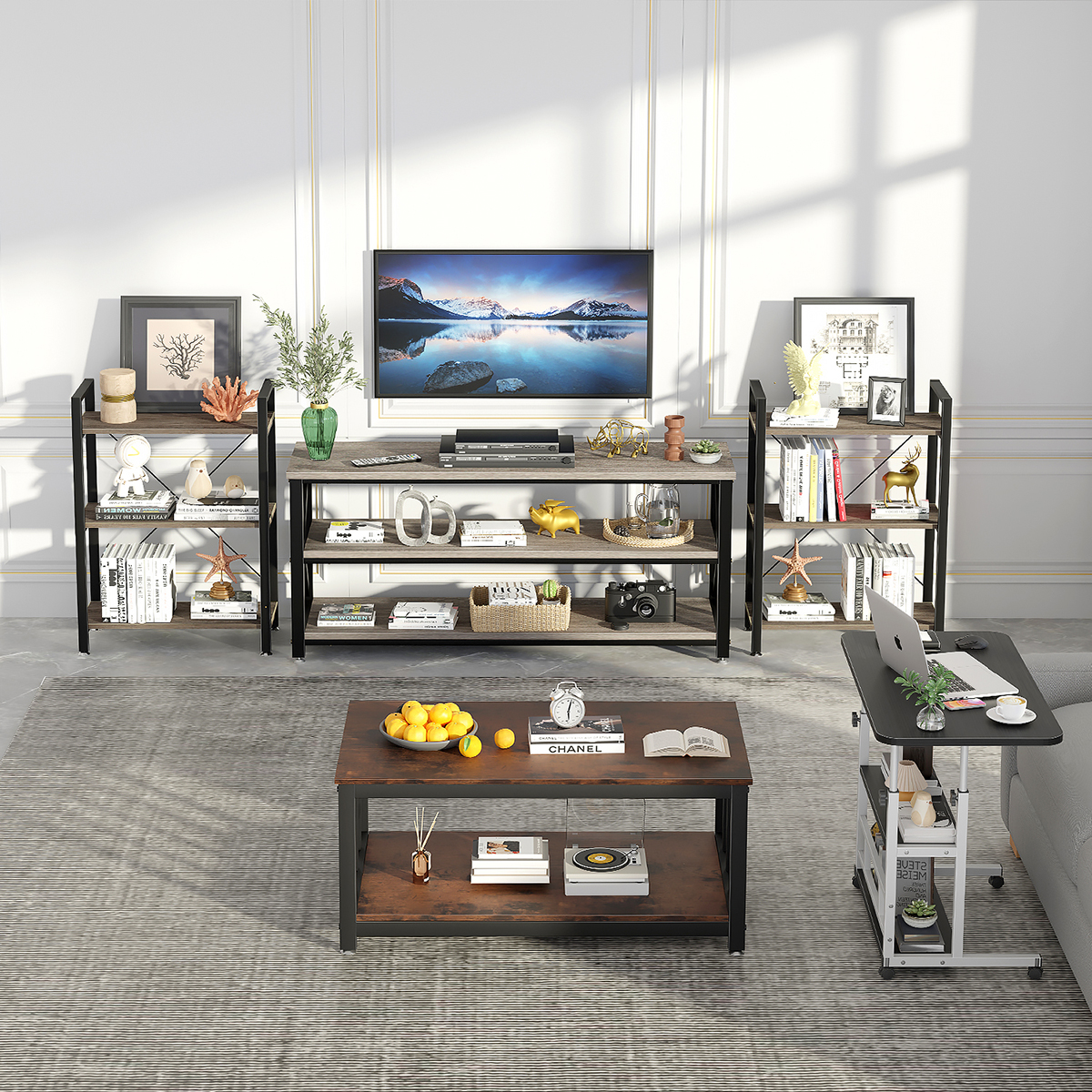 3 Piso Mesa Para Laptop Altura Ajustable Mesa Laterales 60cm